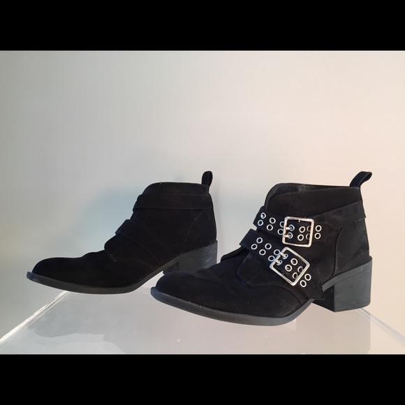 Black Booties with Buckles - Picture 1 of 13